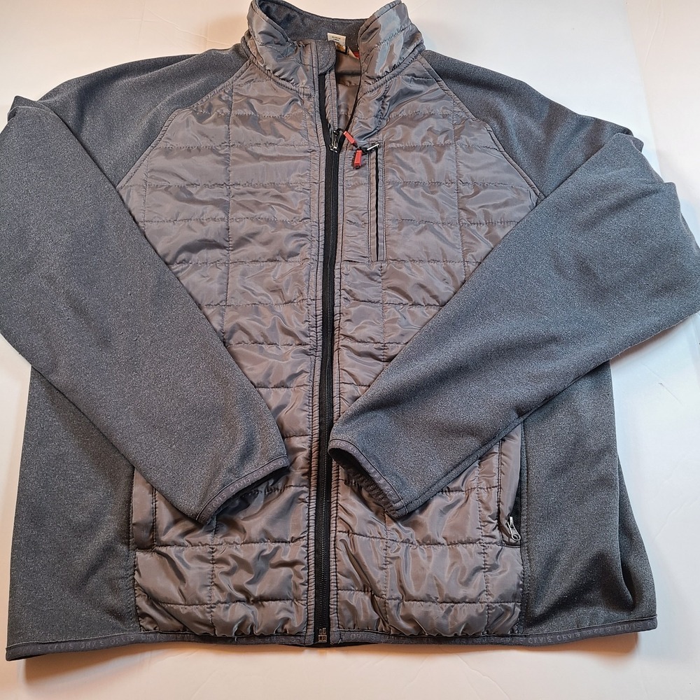 Orvis‎ Classic Collection Mens XL Gray Quilted Full Zip Jacket Coat